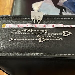 Brighton heart necklace earrings bracelet set.